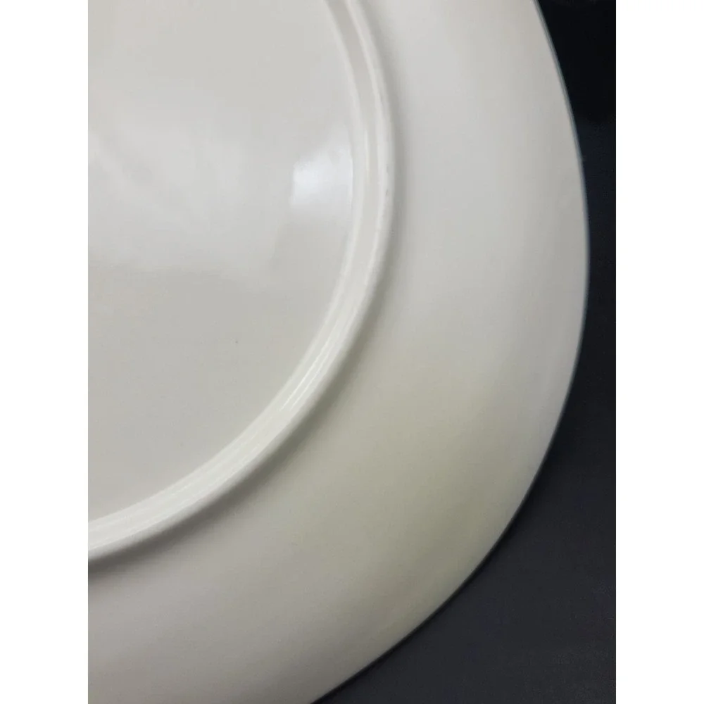 Red Wing Pottery Hand Painted Lotus Pattern Square Rounded Edge Dinner Plate
